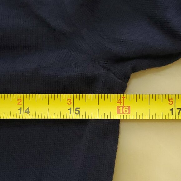 Tory Burch Navy Blue 100% Merino Wool Button-Up Cardigan Sweater Size Small - Picture 11 of 14